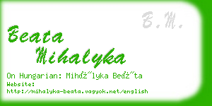 beata mihalyka business card